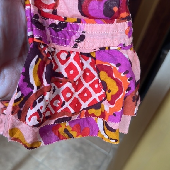 Tory Burch Pink Red Flower Print Blouse Size 4 - Picture 11 of 14